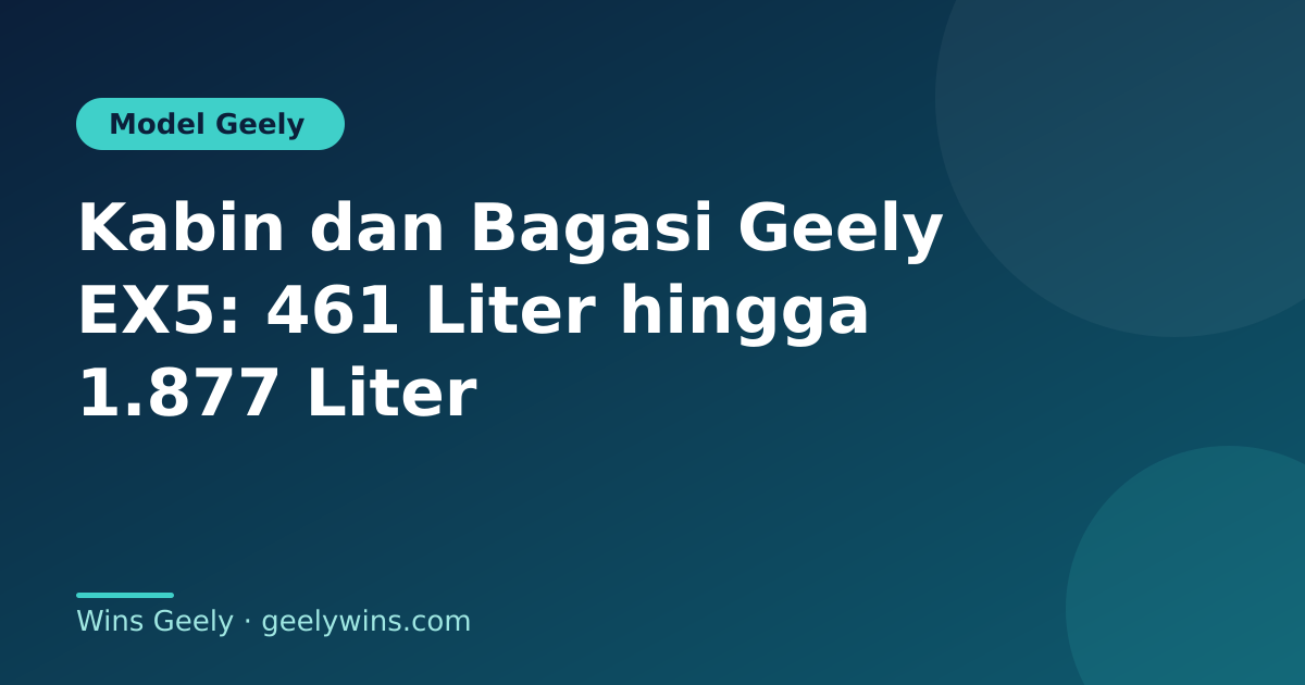 Kabin dan Bagasi Geely EX5: 461 Liter hingga 1.877 Liter