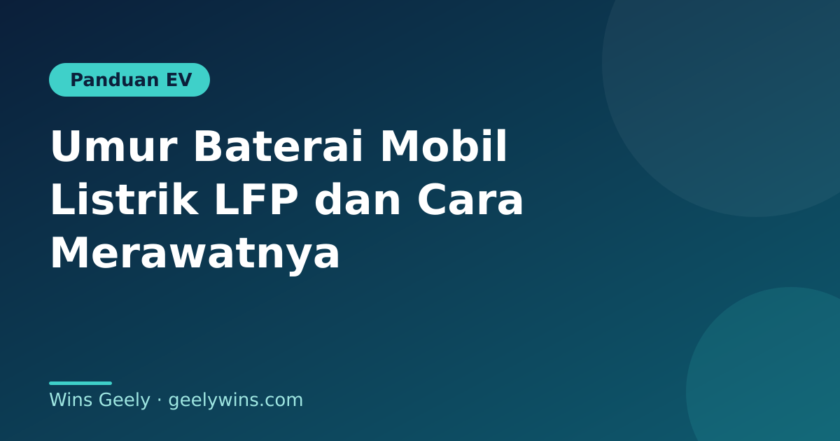 Umur Baterai Mobil Listrik LFP dan Cara Merawatnya